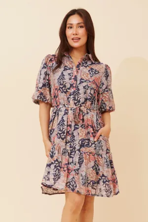 HighDensity Weave Casual Vibe JULIAN FLORAL SHORT DRESS