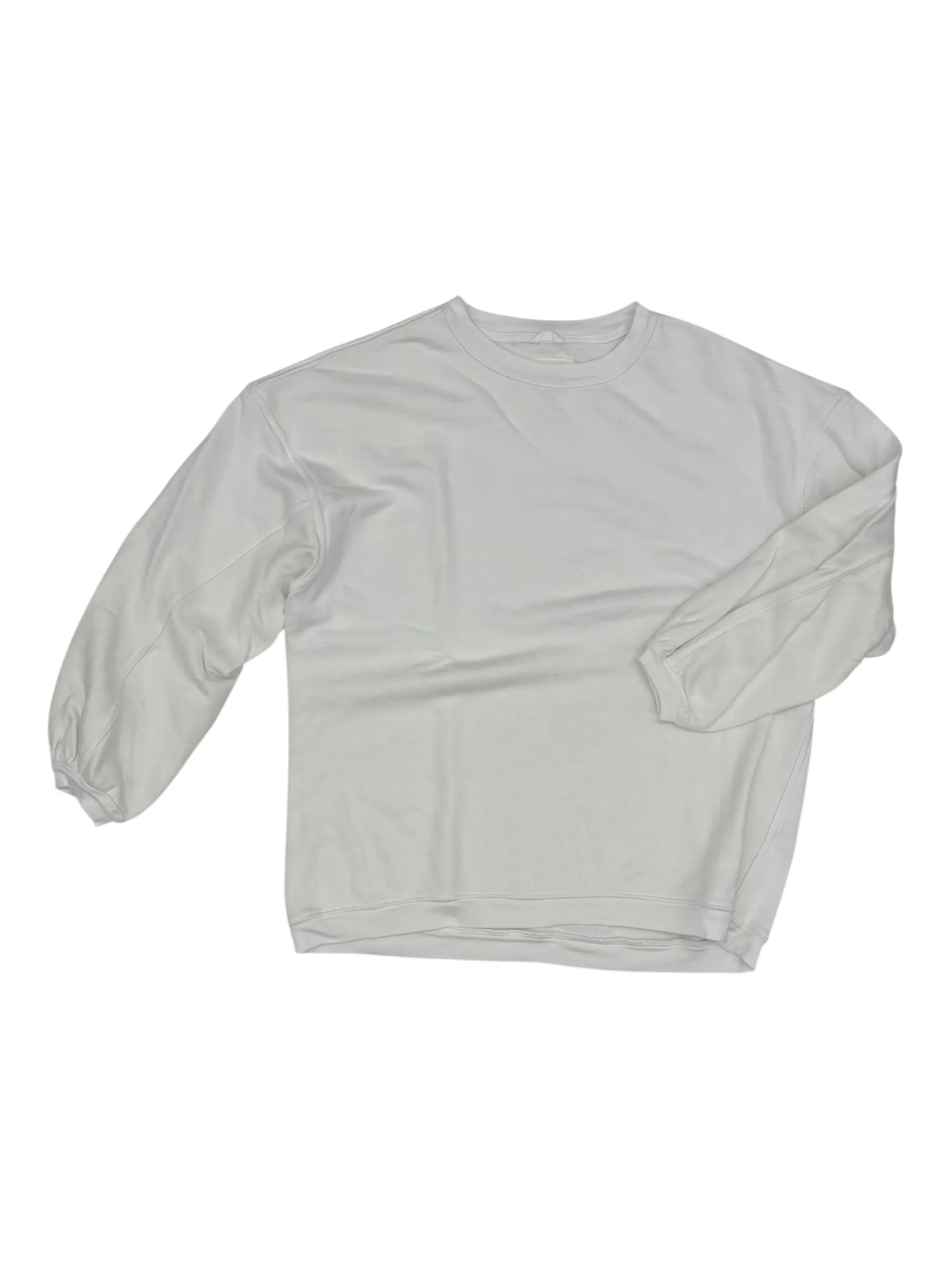 DoubleLayered Collar Sweatshirt Crewneck By Aerie In White, Size:S