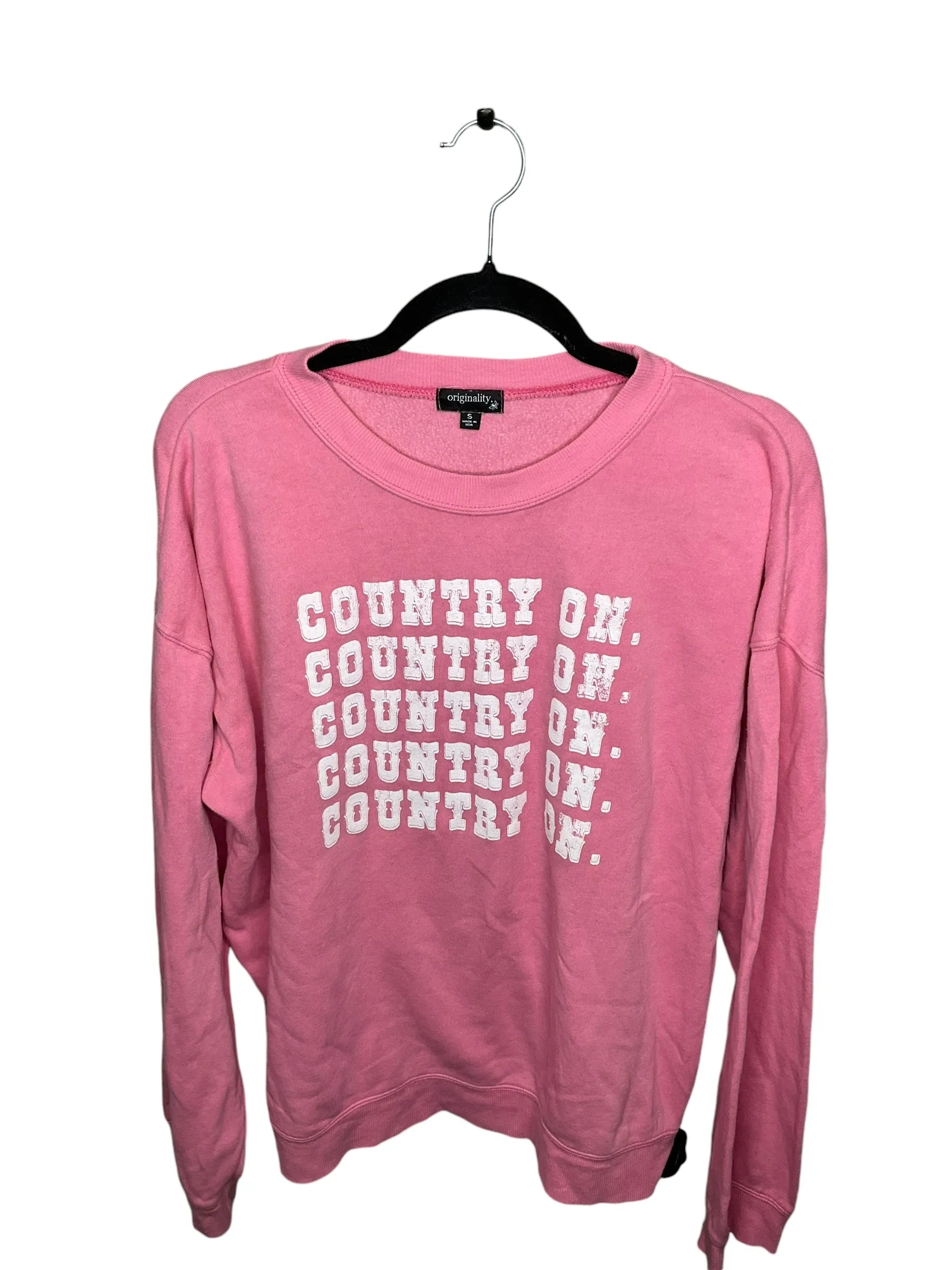 Boho Free Sweatshirt Crewneck By Clothes Mentor In Pink, Size: S