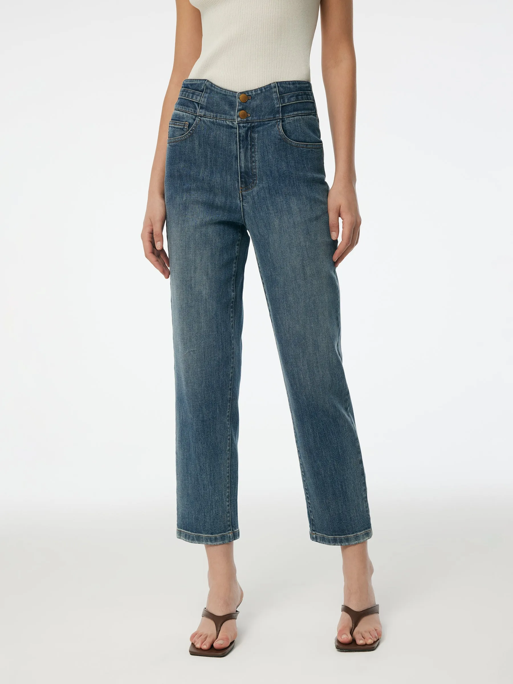 Denim Women Ankle Length Tapered Jeans Light Wear Street Fashion Breathable