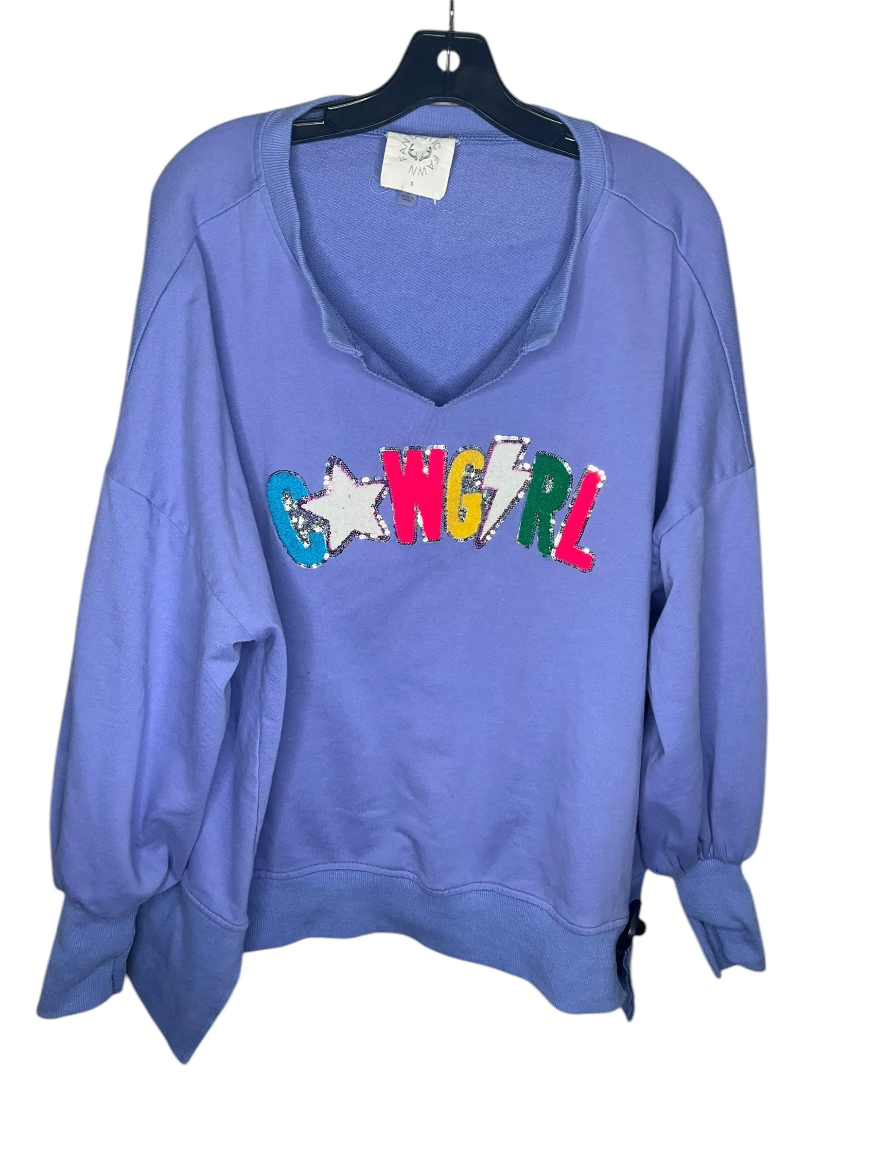Fashion Forward Sweatshirt Crewneck By Fantastic Fawn In Purple, Size: S