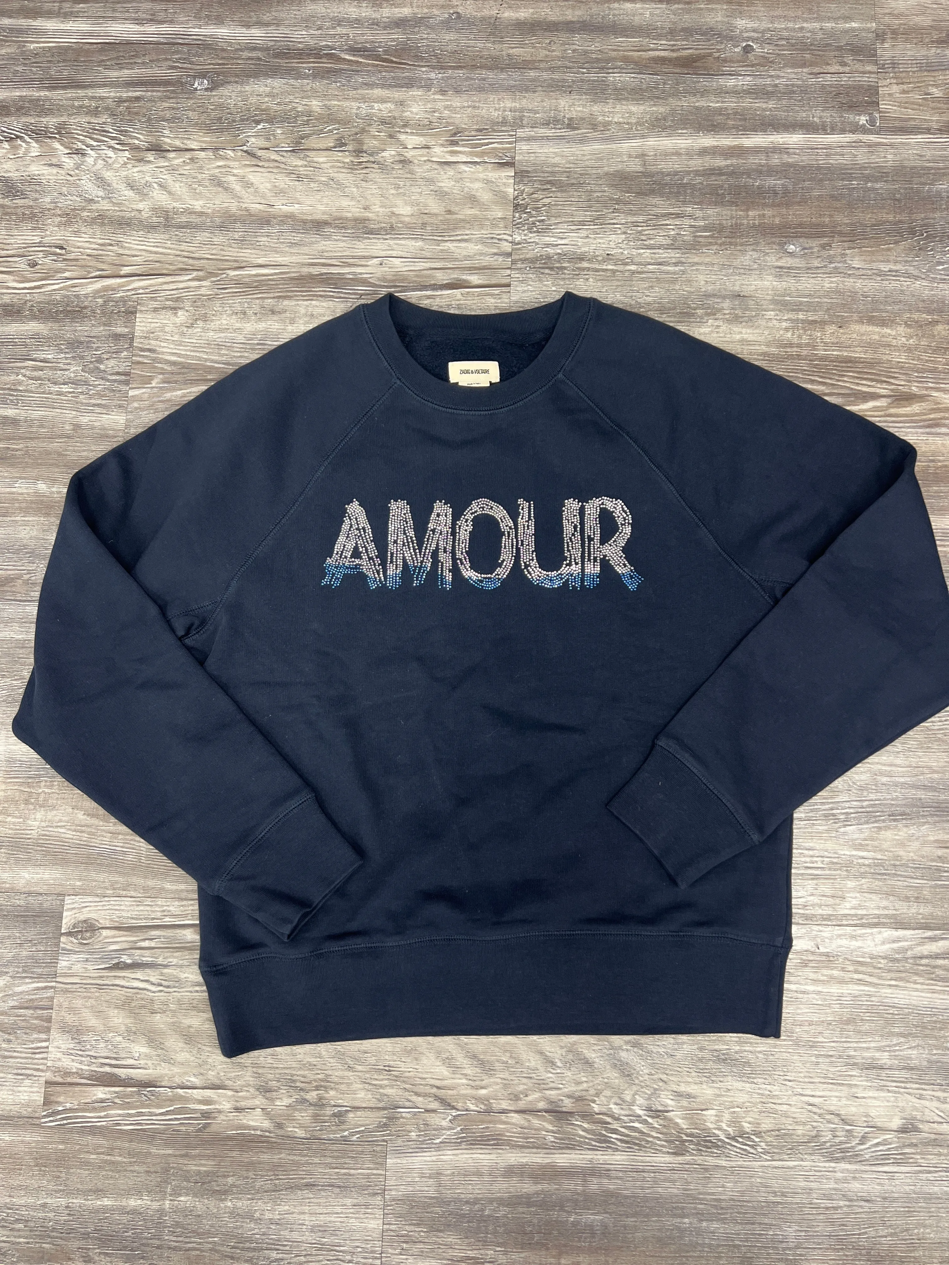 Sweatshirt Designer By Zadig And Voltaire In Navy, Size: S Permanent Crease