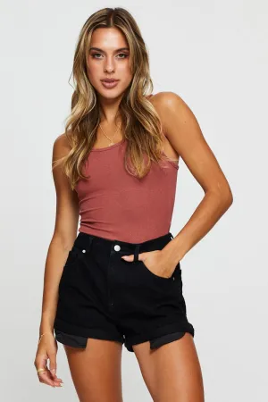 Black Relaxed Denim Shorts High Rise Exclusive item Modern Fit