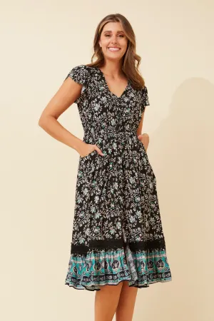 Flattering Fit Day To Night MOROCCO FLORAL MIDI DRESS