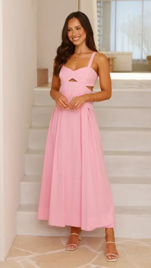 Rain Path Harleigh Midi Dress - Pink