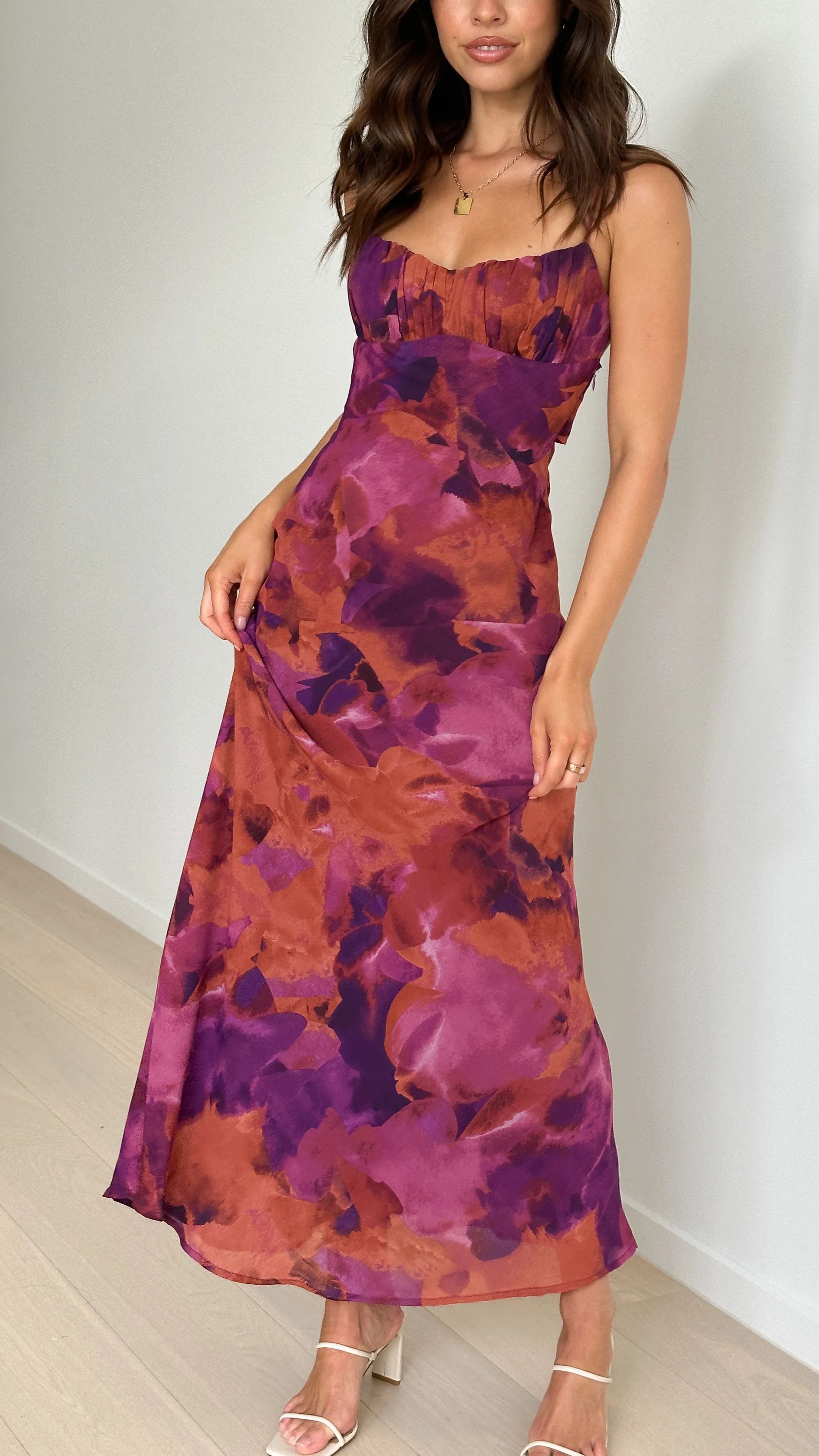 warm glow Margie Midi Dress - Dark Rose