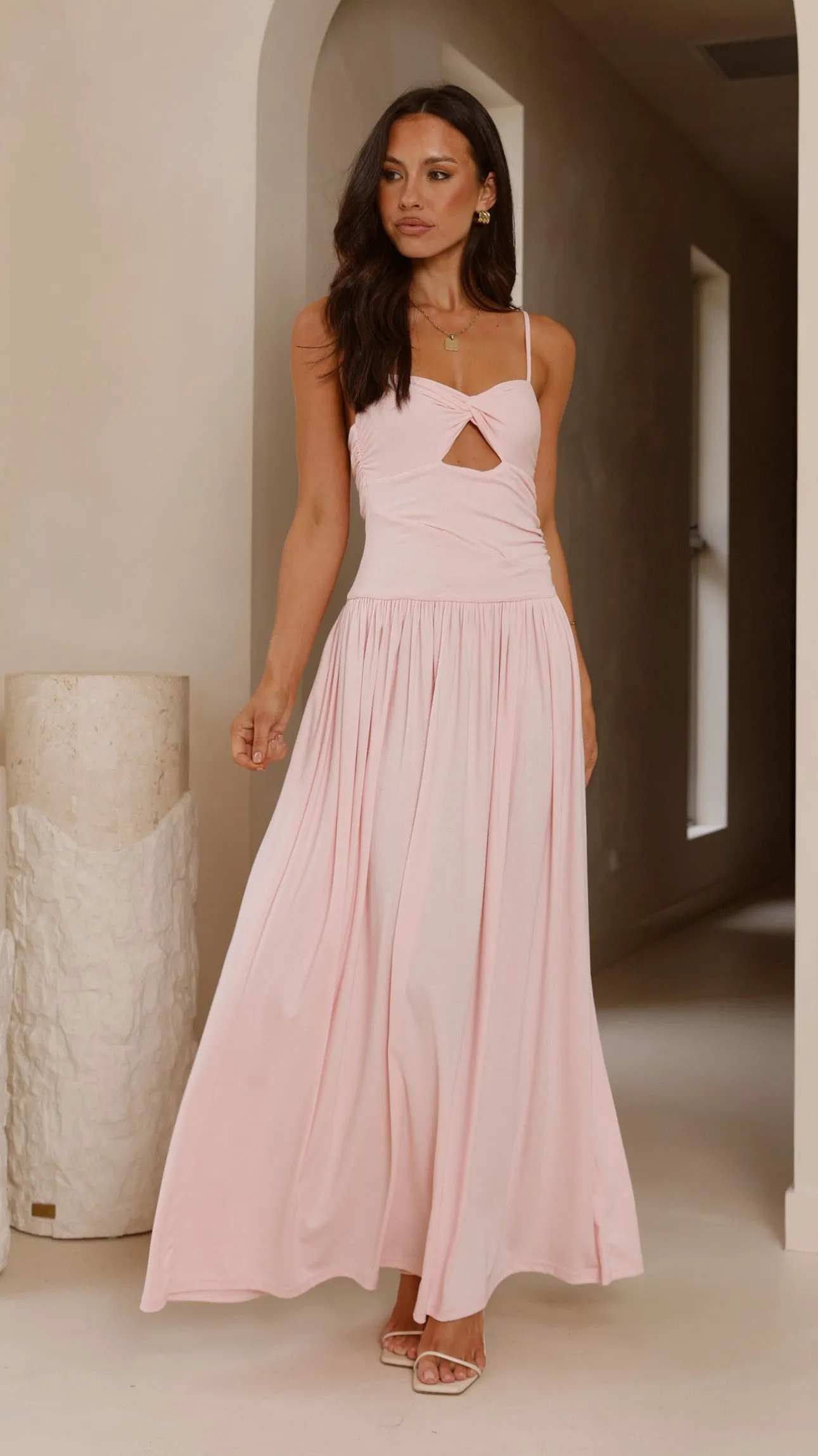 Straight Line Libertine Maxi Dress - Light Pink