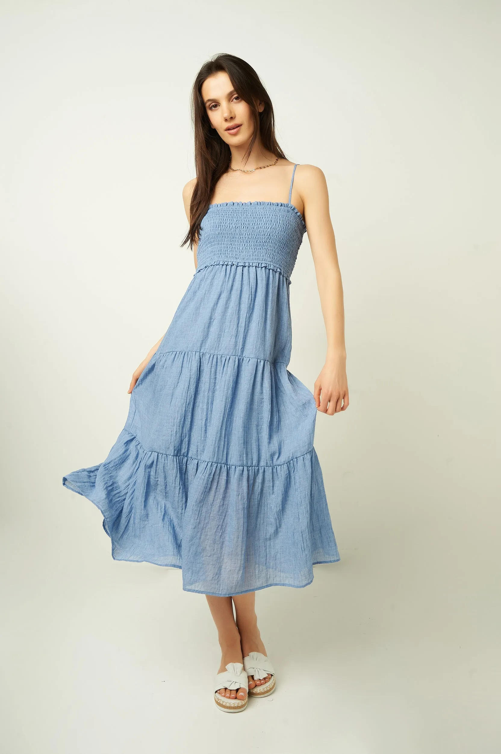 Cloud Light Elegant office dress Robe midi smock??e - 83091 - (E-B18)