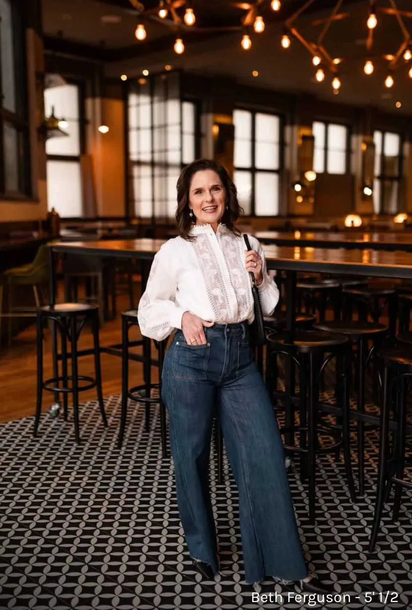 Sevilla High Rise Wide Leg Jeans - Vintage Indigo Couple Look Group Mood
