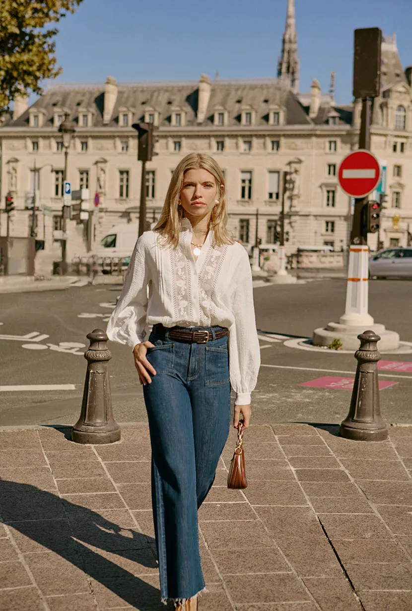 Sevilla High Rise Wide Leg Jeans - Vintage Indigo Eco-Friendly Material
