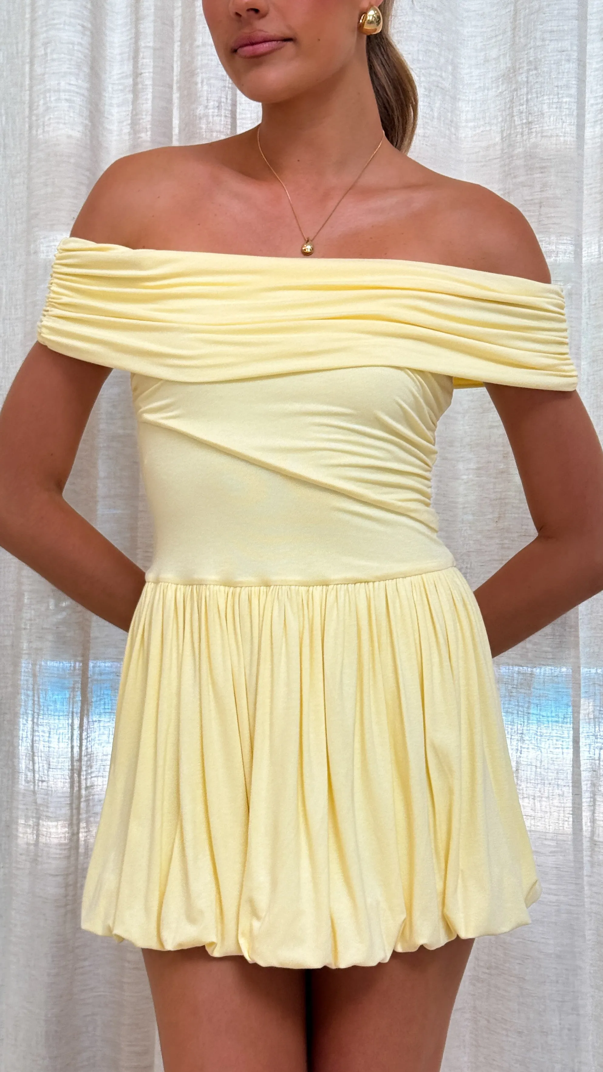 Fashionable date night outfit Manalla Mini Dress - Lemon