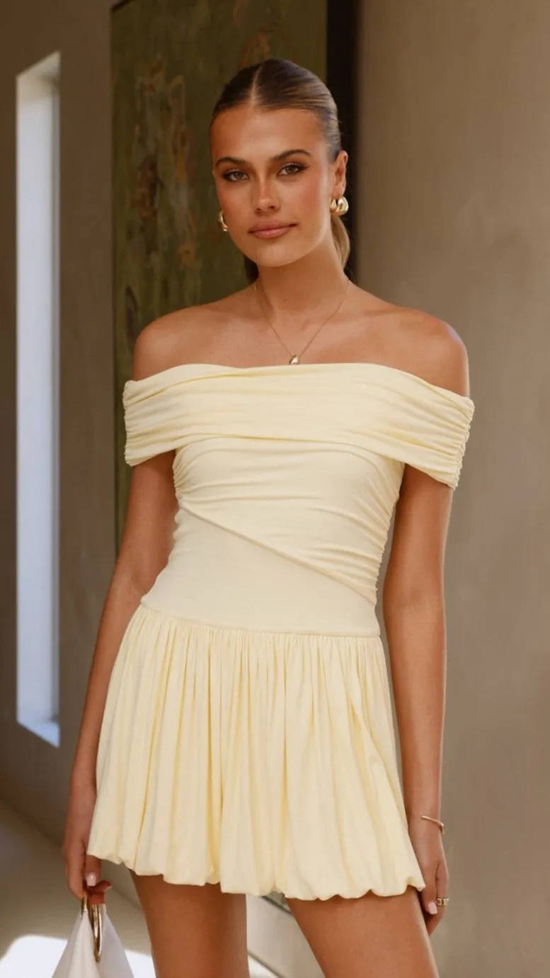 Reversible Style Manalla Mini Dress - Lemon