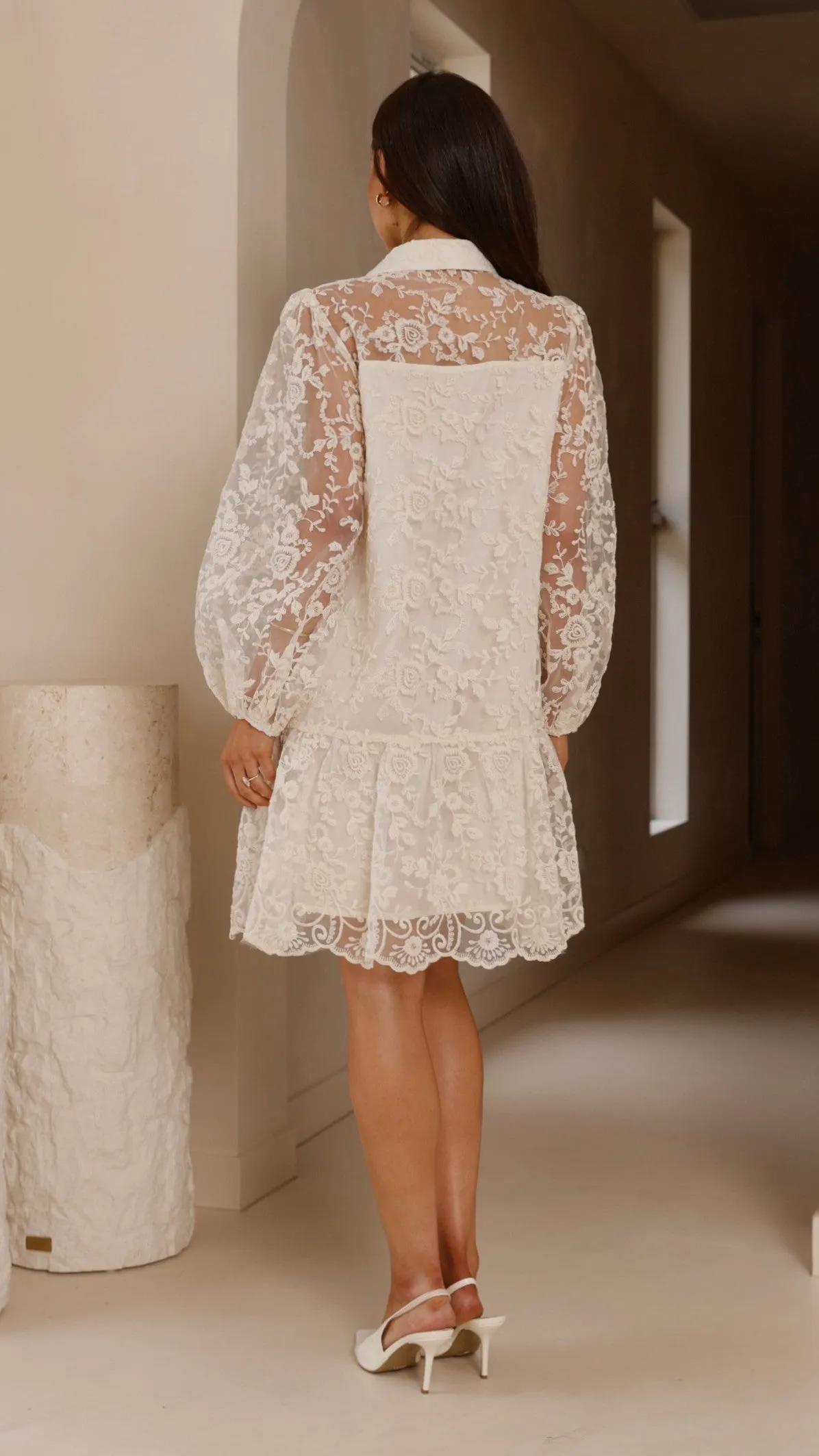 Multi Way Tying Option Play Mode Acacia Lace Mini Dress - White