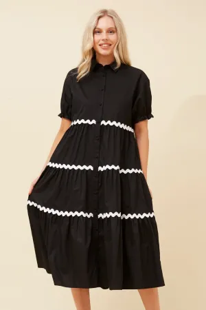 TIFFANY RIC RAC SHIRT DRESS Fresh Air Ruby Shine