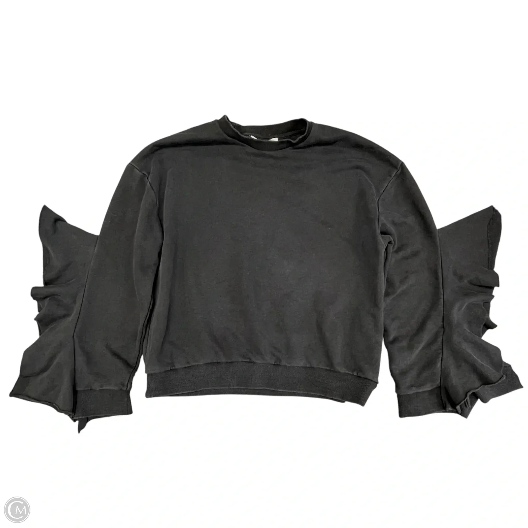 Sweatshirt Crewneck By Joa In Black, Size: M Cozy Sweater Comfortable Coat
