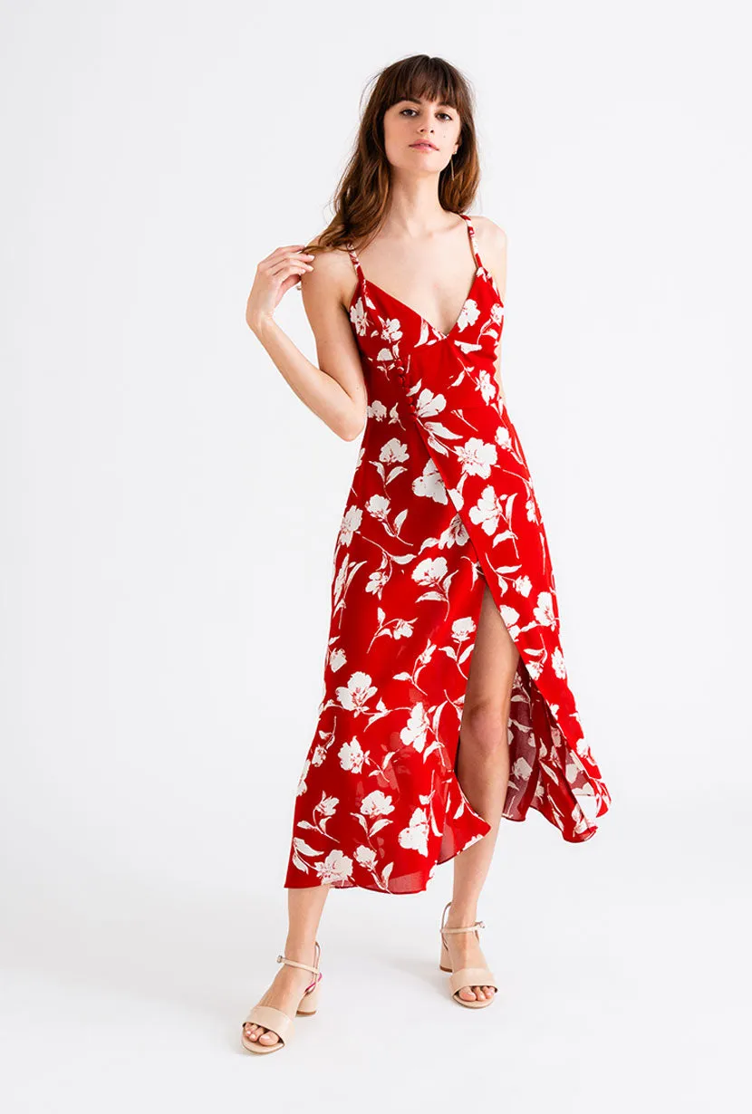 Carly Dress - Red Floral Seamless transition
