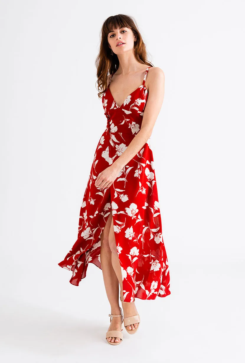 Reinforced Stress Points Carly Dress - Red Floral