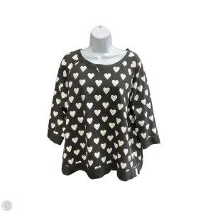 RollUp Sleeves Sweatshirt Crewneck By Clothes Mentor In Black & White, Size: L