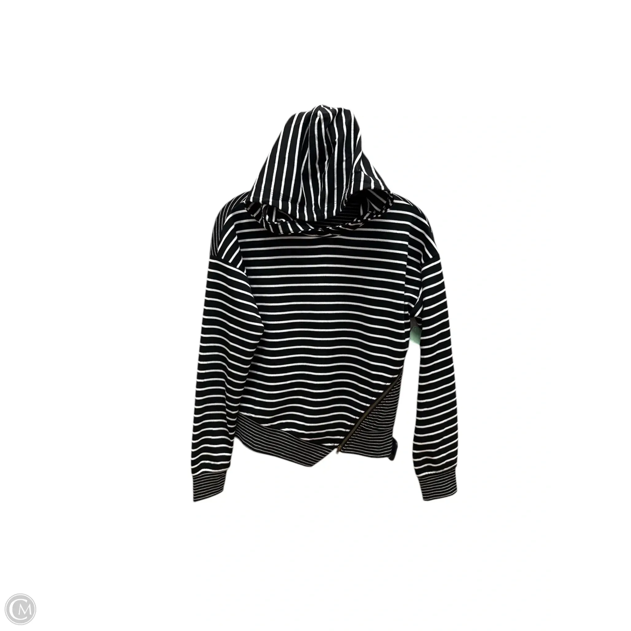 Windproof Outer Layer Sweatshirt Hoodie By Doe & Rae In Striped Pattern, Size: S