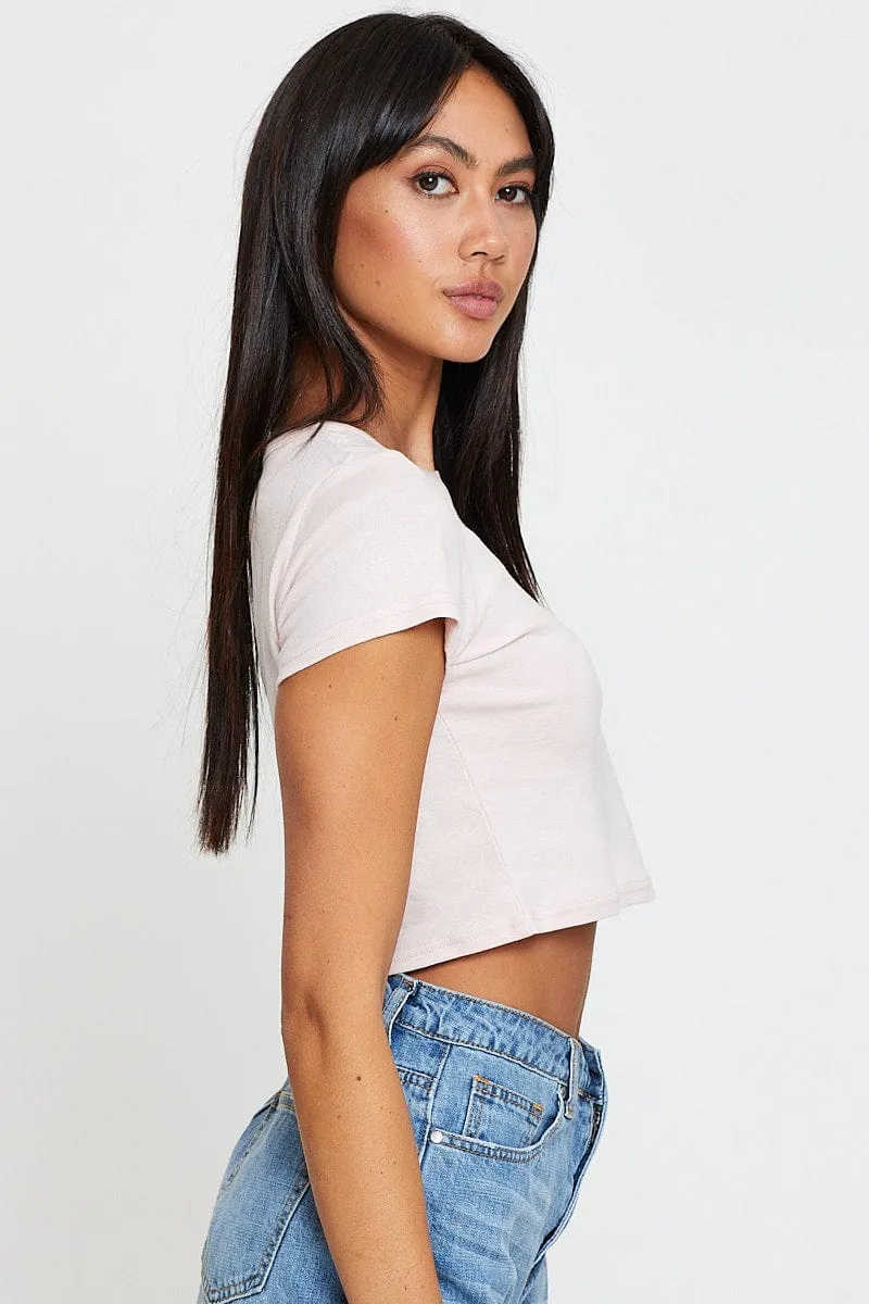 Winter Core Pink T-Shirt Short Sleeve Crew Neck