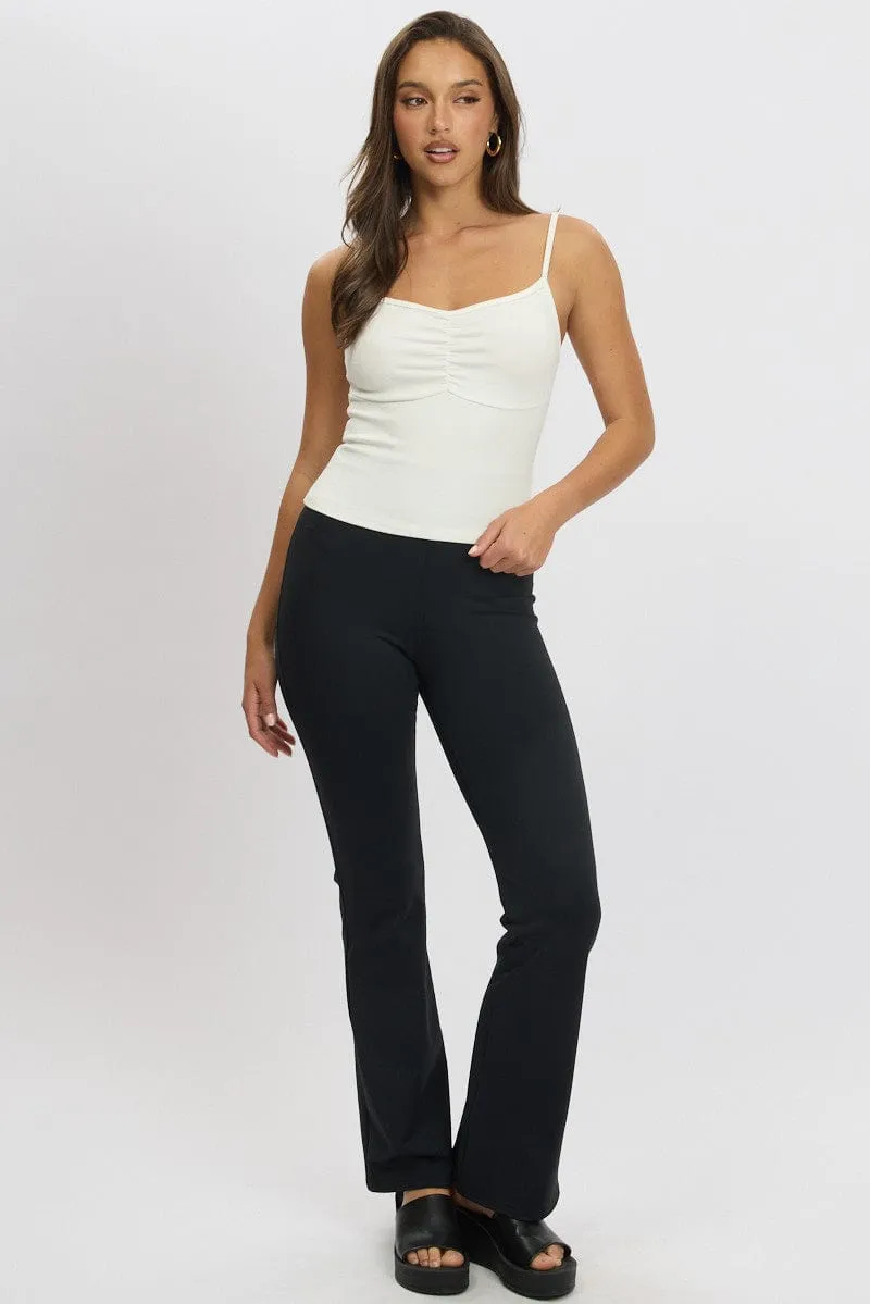 White Singlet Top Round Neck athletic shoes