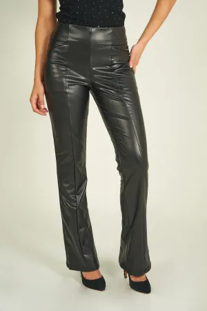 Wide Leg Pantalon ??vas?? en faux cuir - AMANDINE - (E-C17) - VENTE FINALE