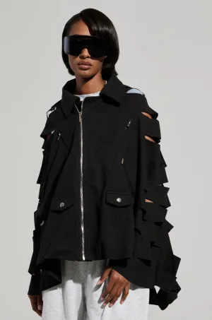 VALLE CUTOUT PONCHO product mesh lining breathability