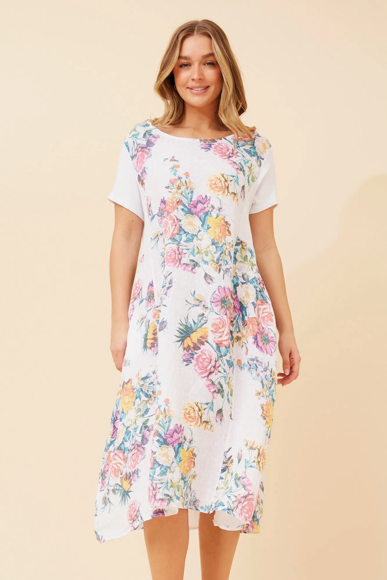Perfect holiday dress BATISTA FLORAL LINEN DRESS