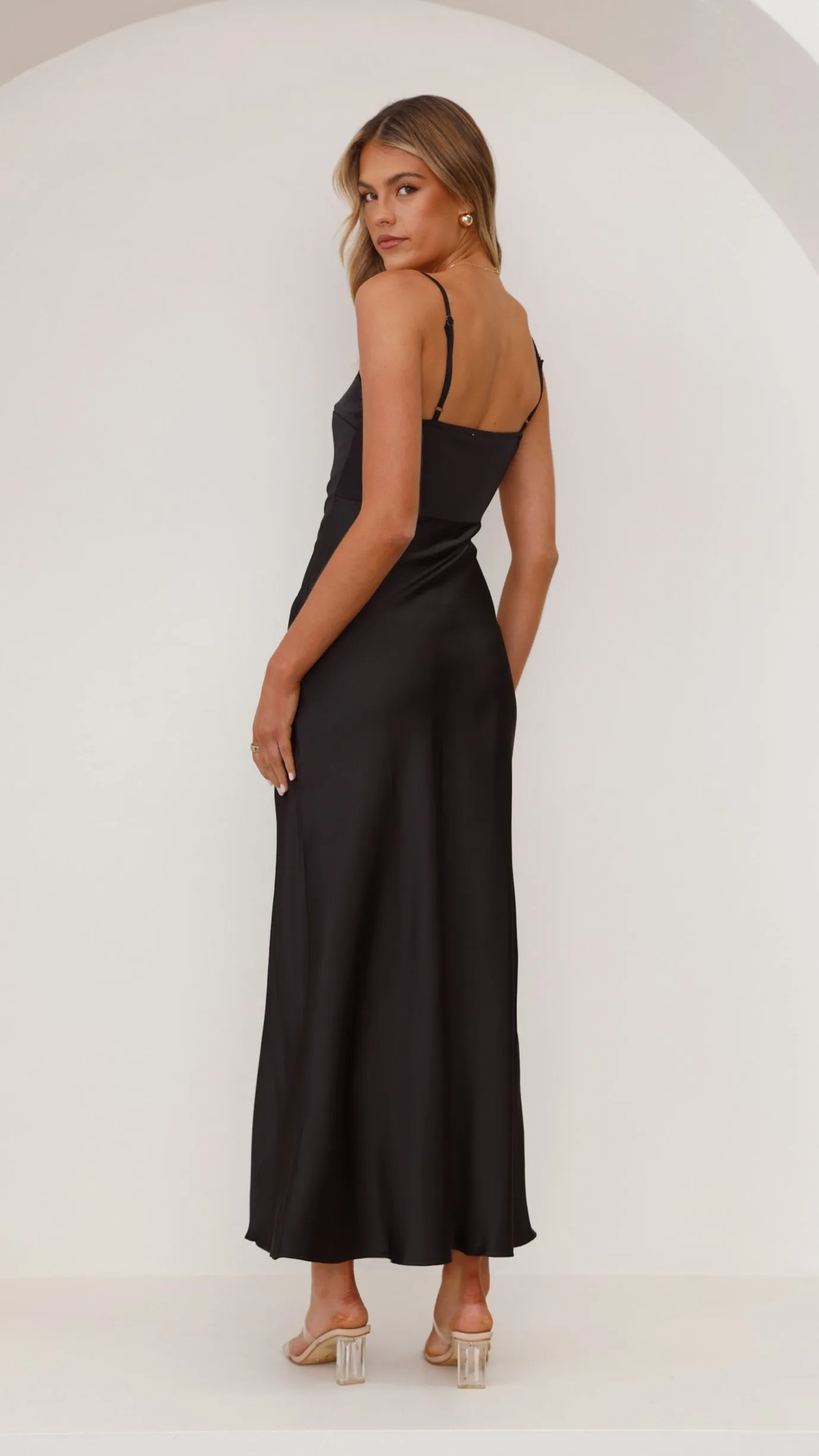 Ilana Maxi Dress - Black Dome Glow Amber Shine
