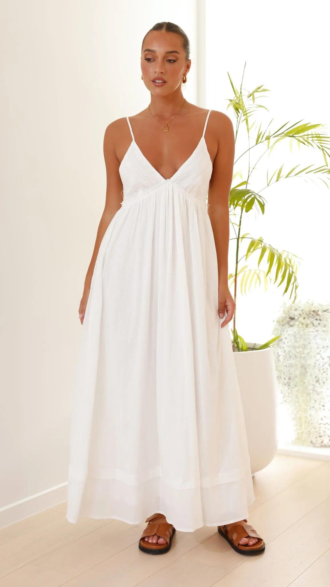 Elouise Maxi Dress - White Dune Path