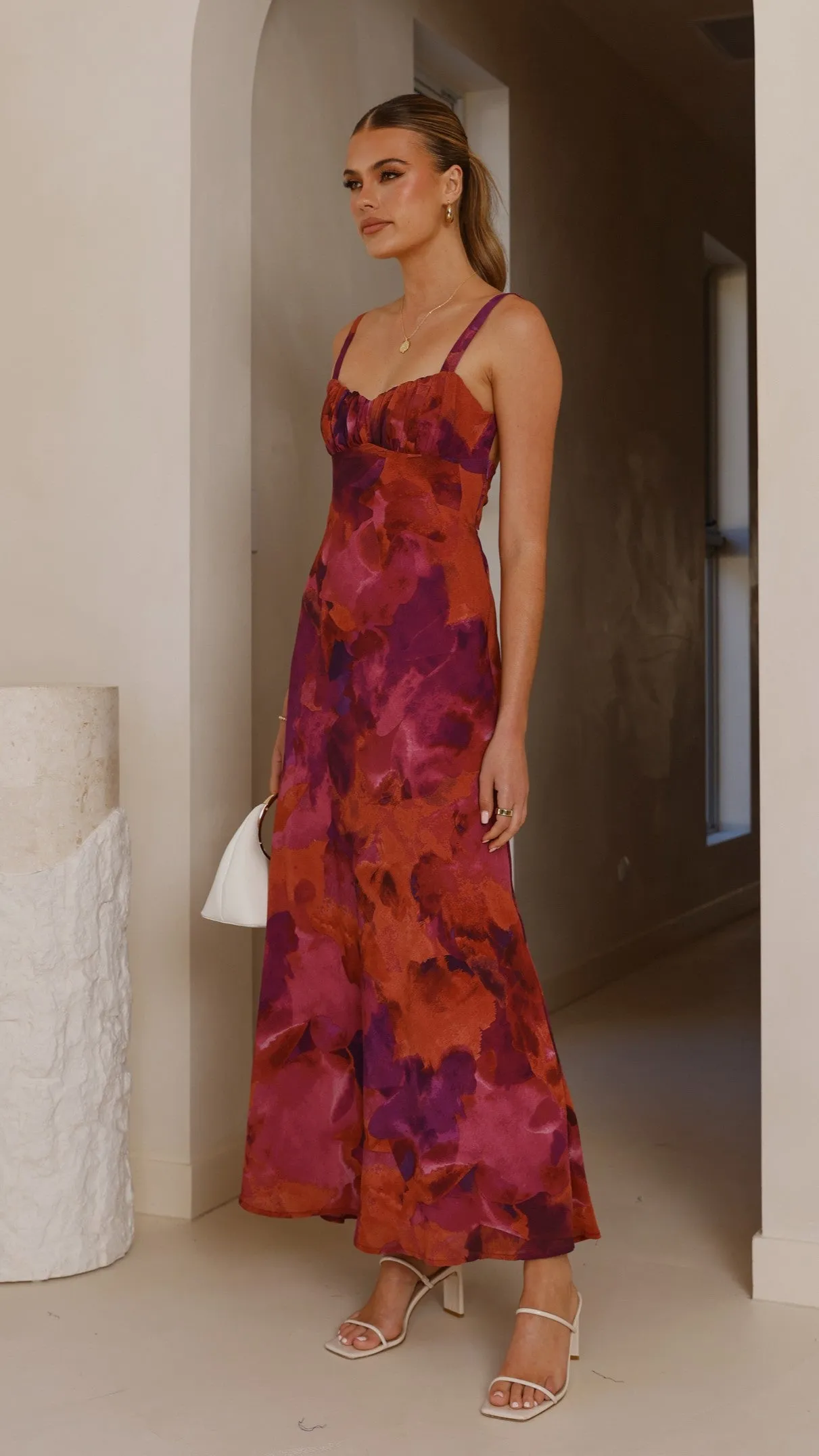 Margo Midi Dress - Dark Rose Picnic Shade Taxi Line