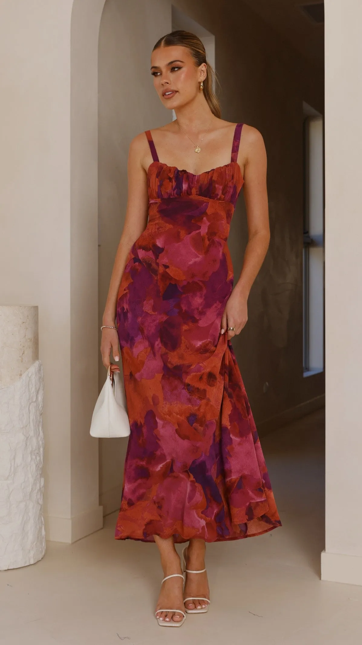 Margo Midi Dress - Dark Rose Season Proof
