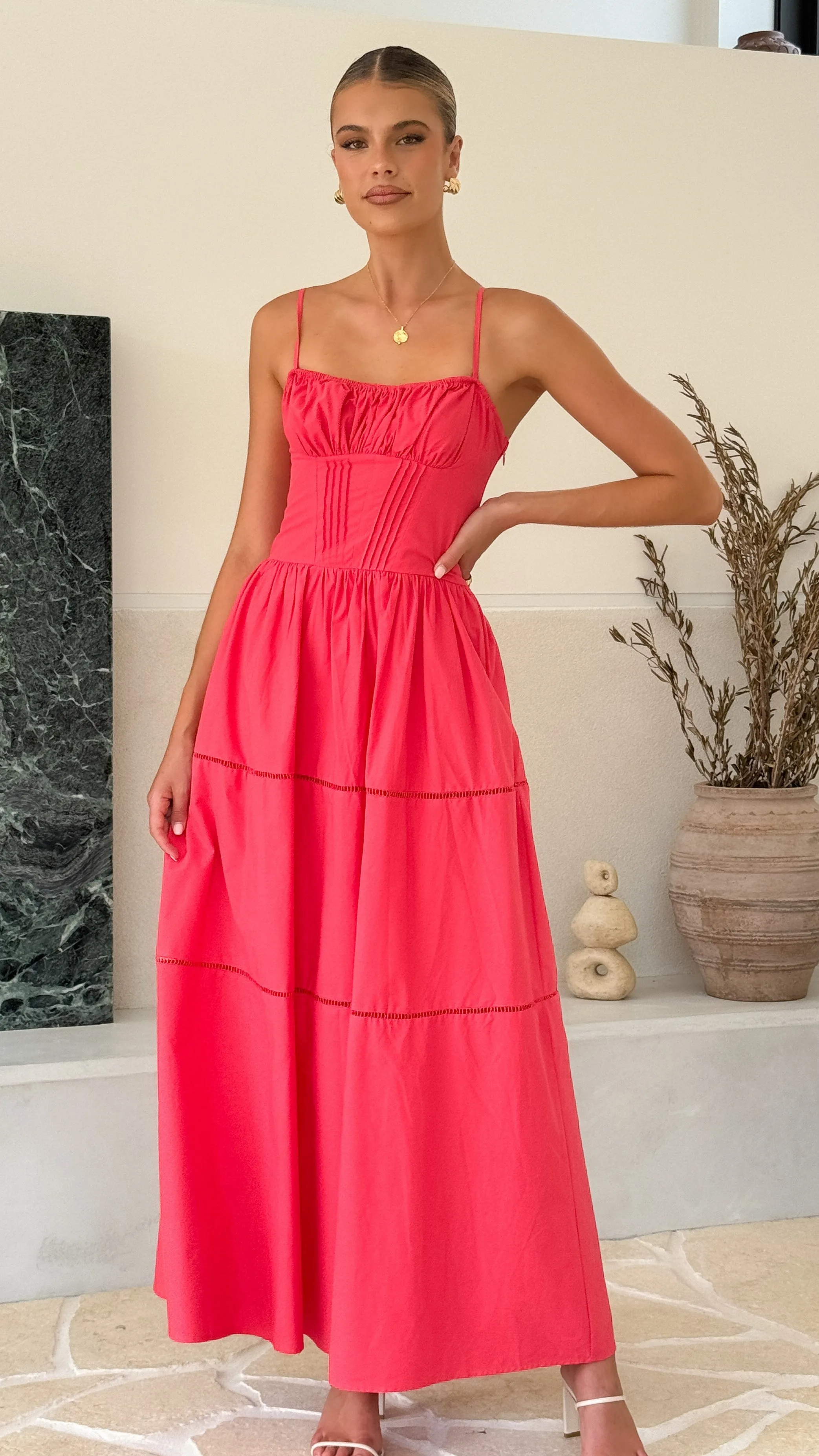 Bohemian-inspired maxi Isabella Maxi Dress - Red