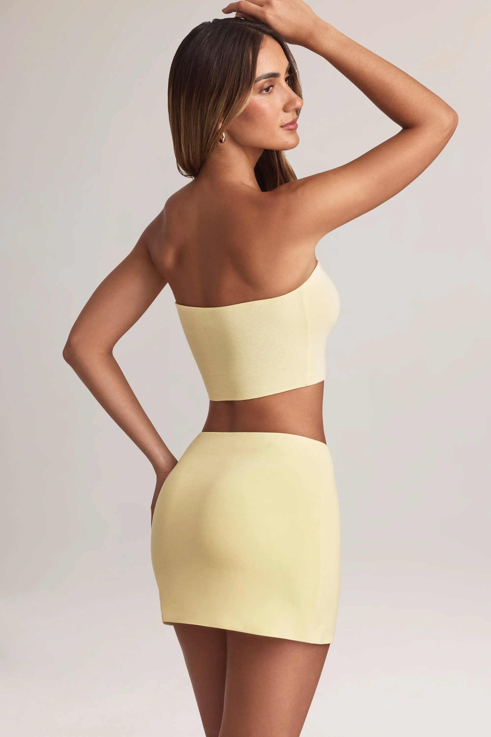 Modal Mid-Rise A-Line Mini Skirt in Lemon Sherbet Hand Stitched Gentle Comfort