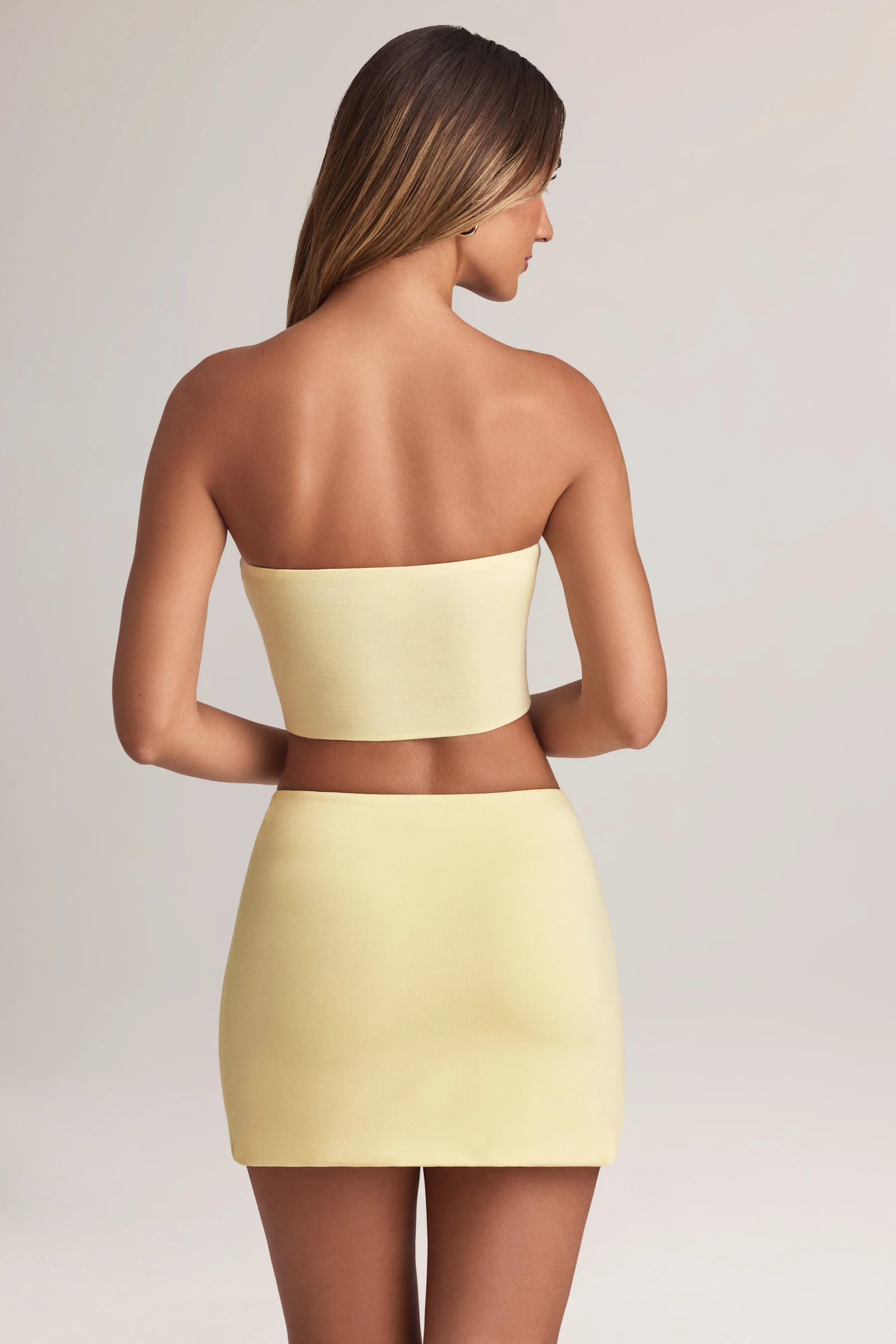 Modal Mid-Rise A-Line Mini Skirt in Lemon Sherbet Style Vibes
