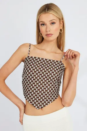 Code Soul Comfortable clothing Brown Geo Scarf Cami Top Singlet