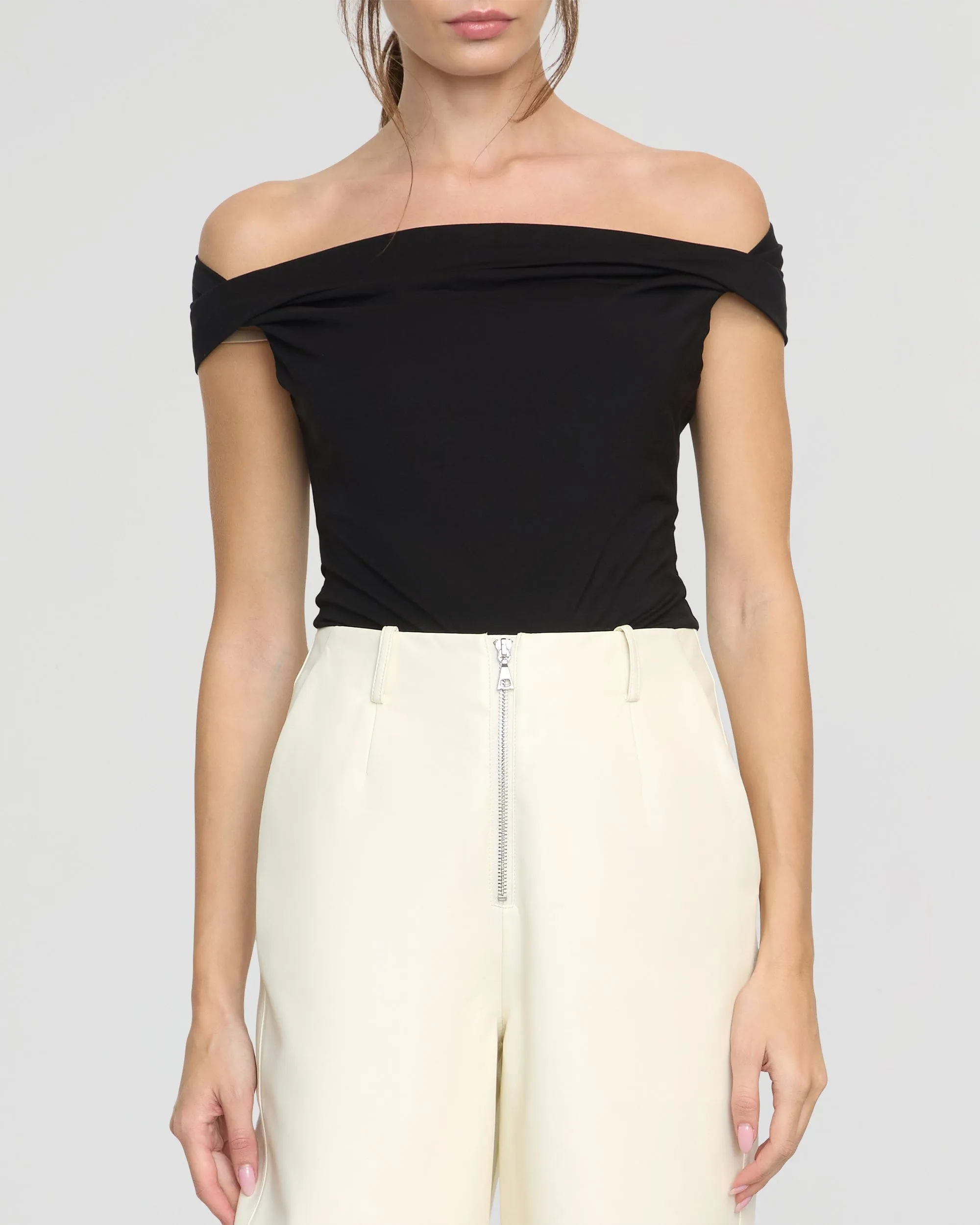 Rupa Vegan Leather Barrel-Leg Pant Relaxed Comfort Fit
