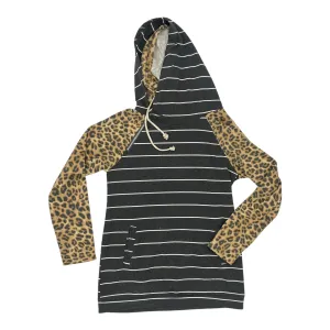 Peace Core Sweatshirt Hoodie By Clothes Mentor In Brown & Grey, Size:M
