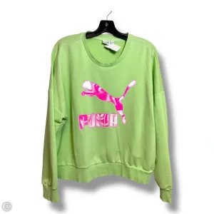 Sweatshirt Crewneck By Puma In Green, Size: Xl Glitter Glow Chic Jacket