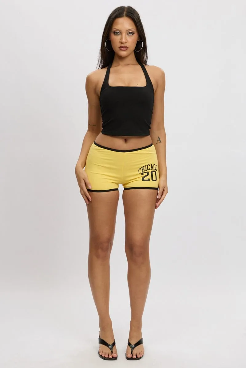 Chafe Resistant Seams Yellow Shorts Contrast Binding