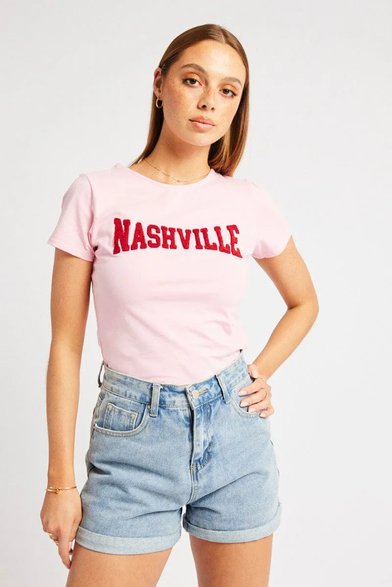 thermal Pink Graphic Tee Short Sleeve
