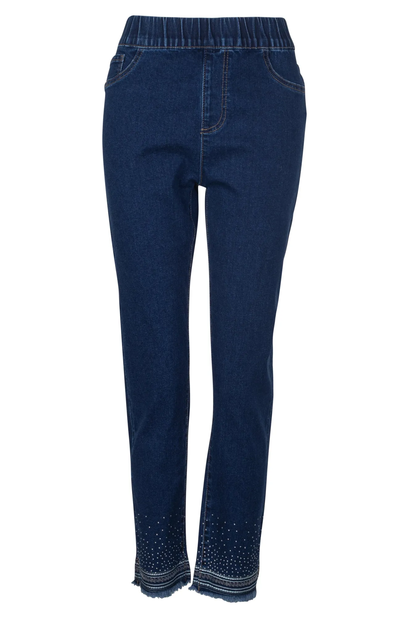 Loose Spring Mood Pull on Wonder Denim Capri Jeans | DARK INDIGO | 6624A1