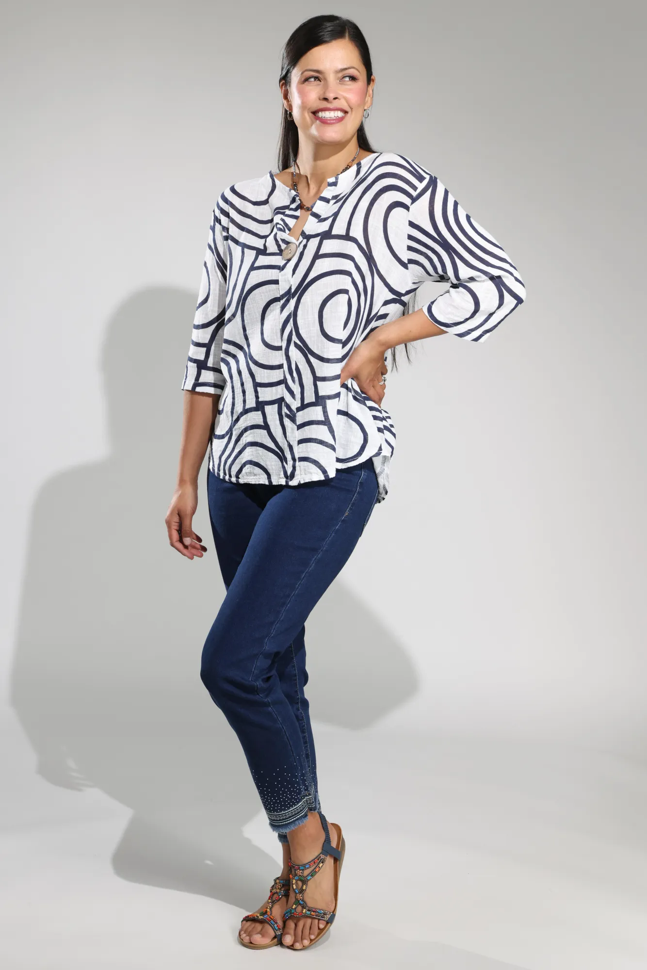 Pull on Wonder Denim Capri Jeans | DARK INDIGO | 6624A1 Casual Option