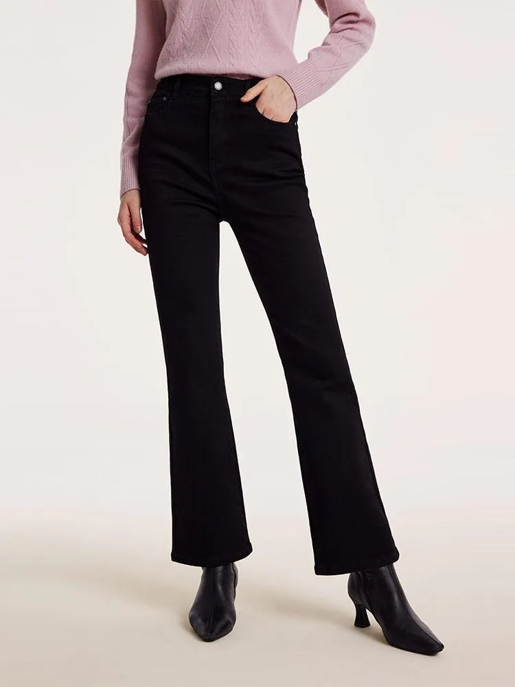 Black Ankle Length Flared Jeans Brunch Outfit Vintage Lover Formal Quick Wash
