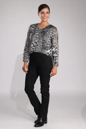 Morning Stroll Music Event Office Wear Regular Coloured Denim Jeans | Black | 6907B1
