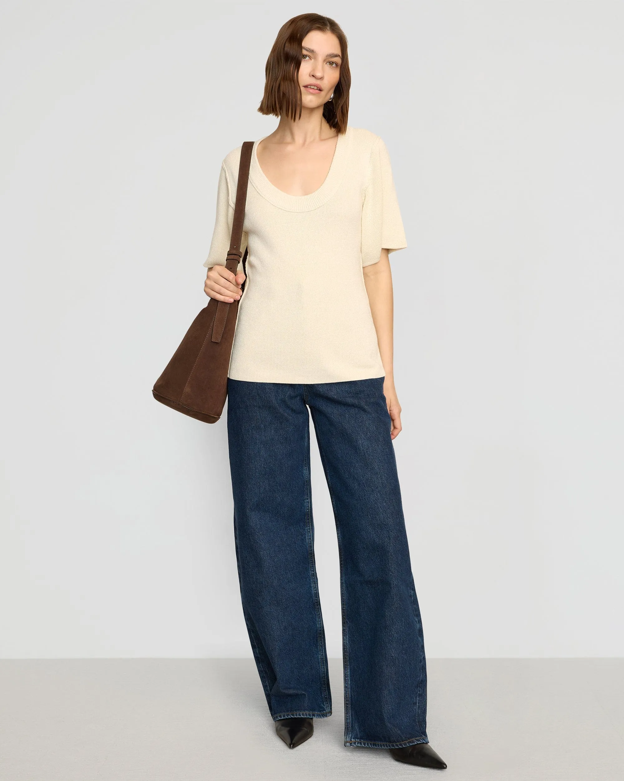 Reina Sculpted Scoop-Neck Knit Top Chic and Warm