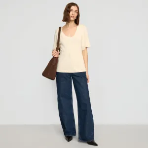 Reina Sculpted Scoop-Neck Knit Top Lightweight Merino Fashionable Look