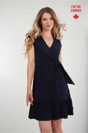 Robe cache-coeur unie - AXELLE4B - (R-B12) Elegant mini with floral prints Dress for casual outings