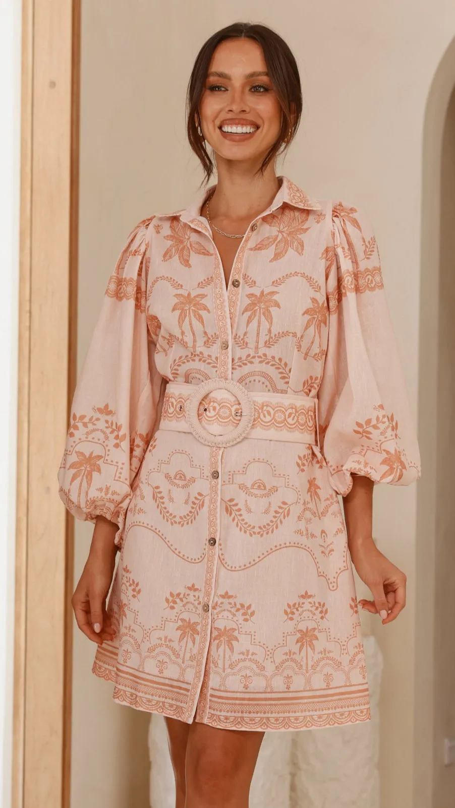 Effortless Wear Xander Long Sleeve Mini Dress - Natural