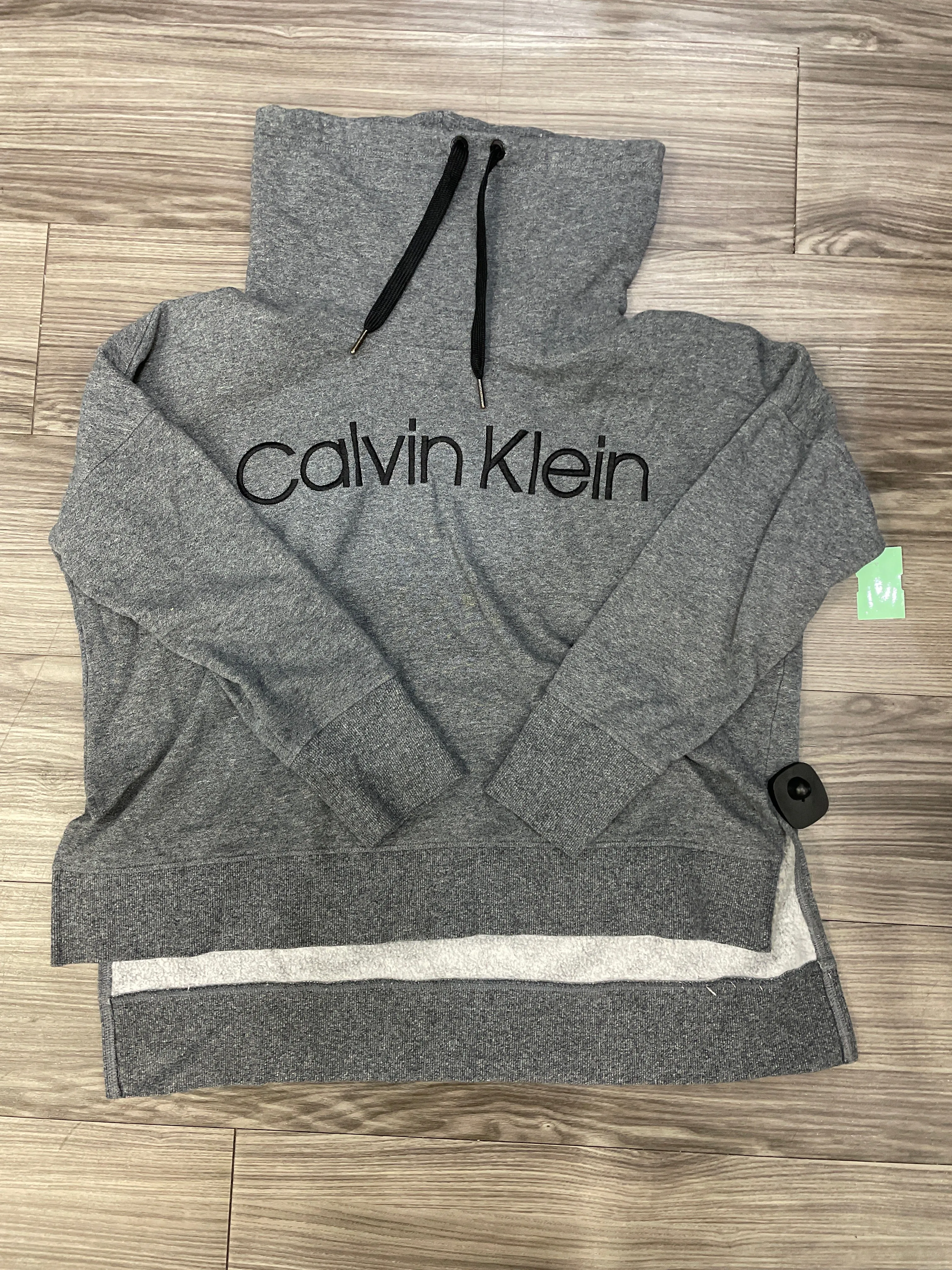 Sweatshirt Collar By Calvin Klein In Grey, Size: L MoistureWicking